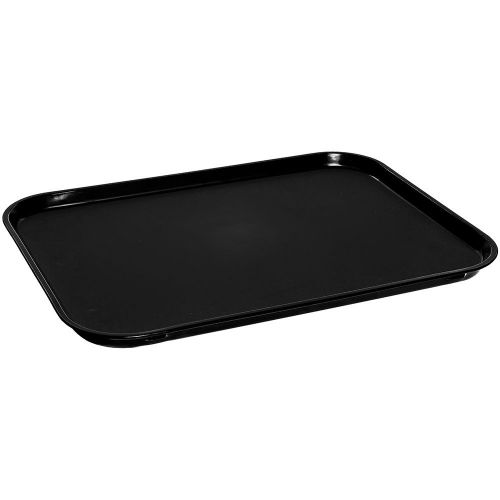 CAMBRO 22&#034; X 26-7/8&#034; OVAL NON-SLIP FIBERGLASS FOOD TRAYS, 6PK BLACK 2700CT-110