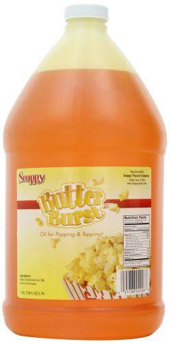 Snappy popcorn butter burst oil , 1 gallon( 128 fl oz ) brand new! for sale