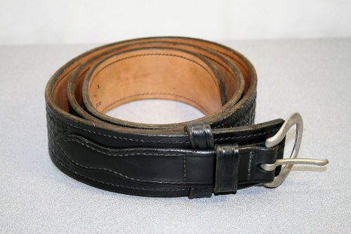 DON HUME ~ Black Basketweave Police Duty Law Enforcement Belt ~ Size 50 # B106