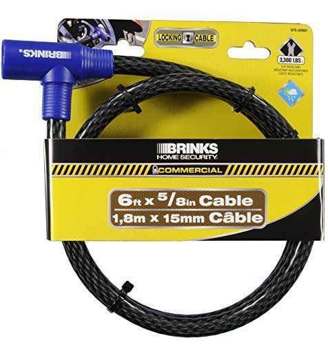 Brinks 675-62601 Home Security Commercial 5/8-Feet x 6-Inch Key Locking Cable