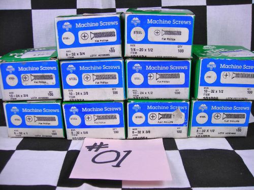 HILLMAN MACHINE  SCREWS - LOT OF 1000  FLAT PHILLIPS ASSORTMENT