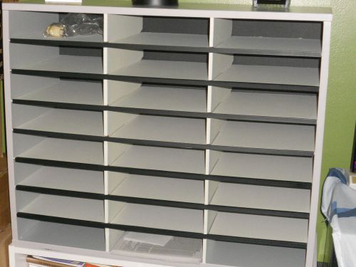 24 Slot Letter Literature Flyer Mail Room Box Sorter Organizer Rack Light Grey