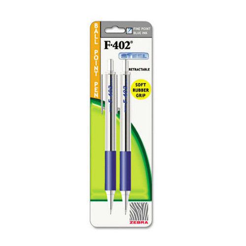 Zebra Pen Corporation F-402 Ballpoint Retractable Pen, Fine, 2/Pack