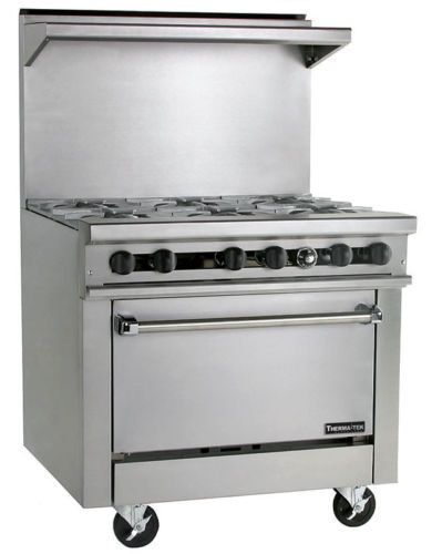 Commercial 6 burner 36&#034;hd gas range therma-tek tmds36-6-1n for sale