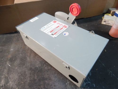 CUTLER HAMMER HEAVY DUTY SAFETY SWITCH, 30 AMP,600/250V, DH361URK,SN:271230,USED