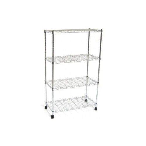 New Home Garage 4 Tier Shelf Adjustable Chrome Space Saver Shelving Metal Rack