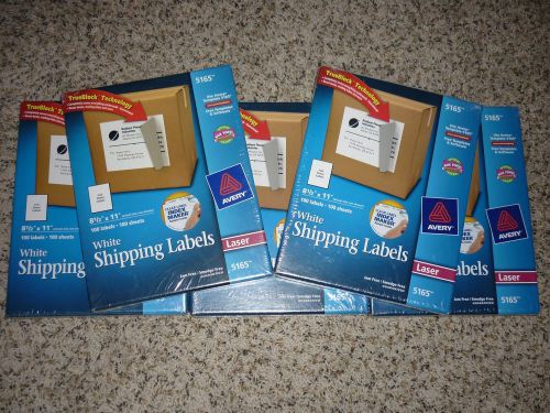 500 Avery 5165 Laser White Shipping Labels  Full Sheet 8.5&#034; x 11&#034; TrueBlock NEW