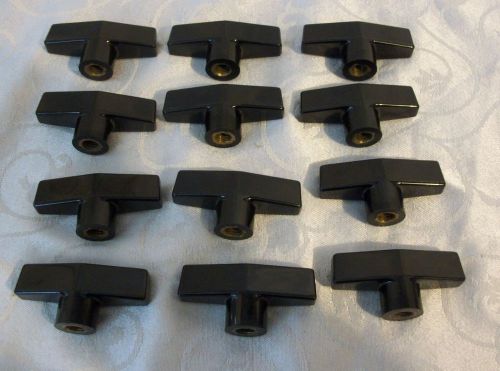 Black 3/8-16 ID Thread 2 3/8&#034;L 2 Arm Knobs-Qty 12