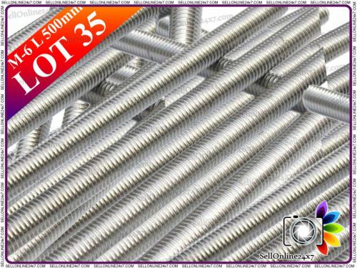 A2 Stainless Steel M 6 Full Threaded Steel Rod, Bar, 500MM (35 Pcs)