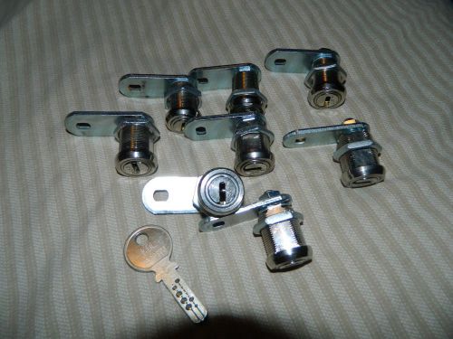 LOT (8) Keyed The Same CYLINDER LOCKS VSR 9 PIN DIMPLE KEY high security Cam 1&#034;