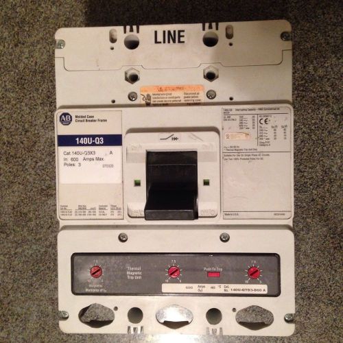 Allen bradley 140u-q3 3pole 600 amp circuit breaker for sale