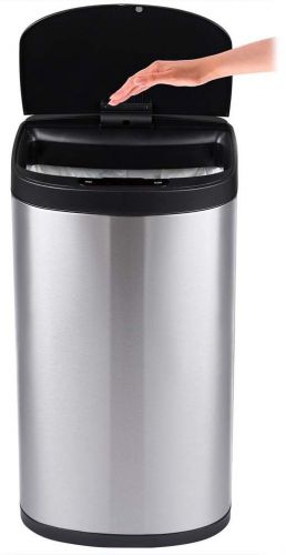 EKO Stainless Steel Motion Sensor &amp; Touch FreeTrash Can 13.2 galon