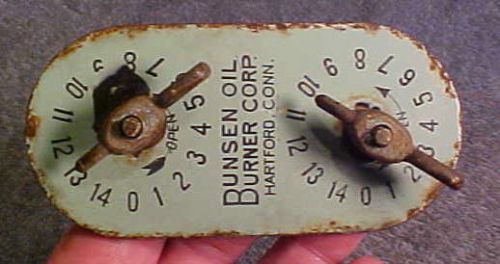 ANTIQUE BUNSEN BURNER Front Porcelain Dial PLATE