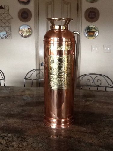 Refurbished Polished Copper Fire Extinguisher Vintage Red Star