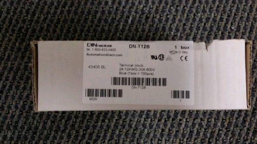 NIB DINNECTORS DN-T12B-A DNT12BA TERMINAL BLOCK 24-12 AWG 20 AMP 600V BLUE