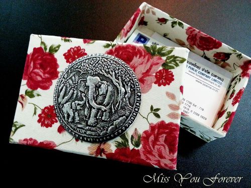 NEW TRADITIONAL ELEPHANT STYLE HANDMADE FABRIC BUSINESS CARD HOLDER BOX