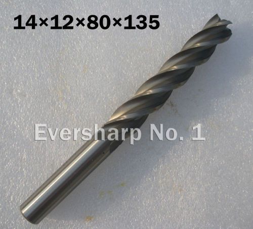 Lot 1pcs 4Flute Hss Long EndMills Cutting Dia 14mm Length 135mm Shank 12mm Mills