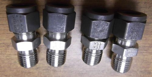 4 TYLOK Male Connectors 3/8&#034; Tube x 1/4&#034; MNPT  (swagelok reference #600-1-4)