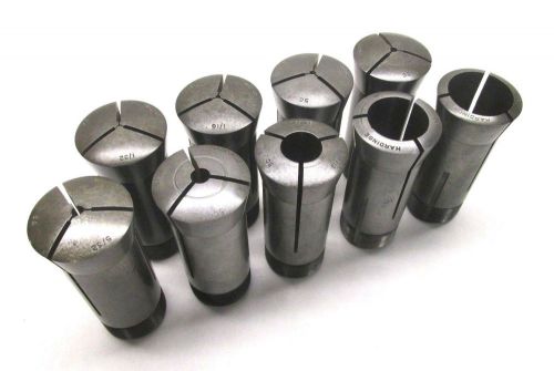 9 HARDINGE ASSORTED 5C COLLETS - 1/32&#034; to 1-1/8&#034;