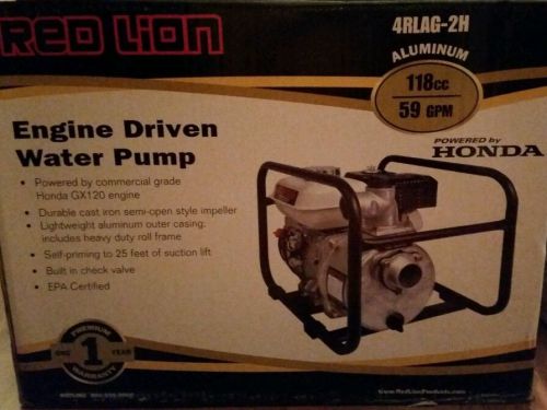 Brand New Red Lion HONDA Engine Driven Pump, 4RLAG-2H, Aluminum, 118cc, 59GPM