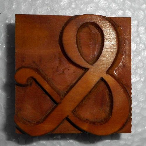 Letterpress Letter &#034;Ampersand &amp;&#034; Wood Type Printers Block Typography.In847