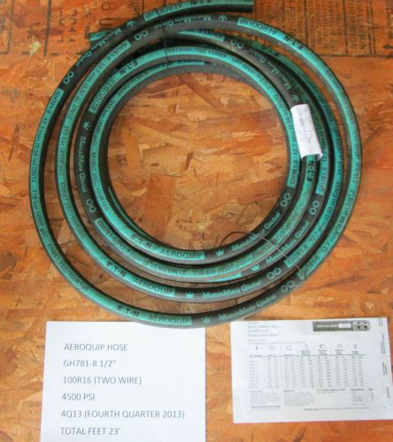 AEROQUIP HYDRAULIC HOSE GH781-8 1/2&#034; 100R16 TWO WIRE 23 FEET