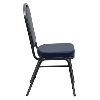 HERCULES Series Crown Back Stacking Banquet Chair with Navy Vinyl and 2.5&#039;&#039;