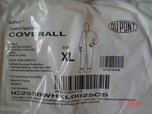 DuPont Tyvek Clean Room Coverall  IC253BWHXL0025CS  IsoClean Painting Hazmat etc