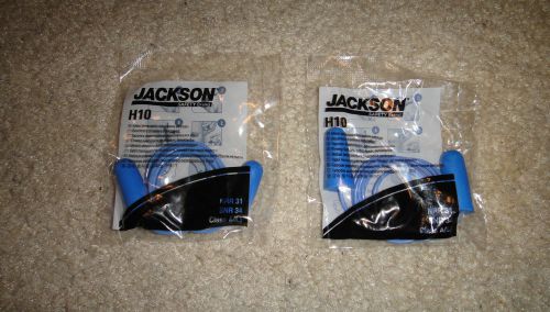 Pair of jackson safety h10 disposable earplugs corded nrr 31 snr 34 class a(l) for sale