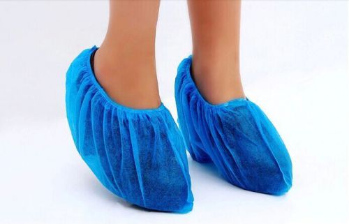 100 pcs Disposable Non-woven fabric Shoe Covers non-skid Medical blue