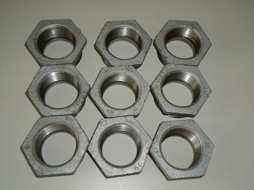 2&#034; x 1-1/2&#034; Galvanized Hexagon Bushings ONE LOT OF THREE (3) Bushings