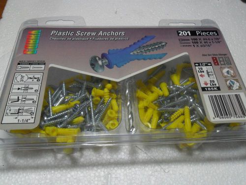 COBRA  Plastic Concrete Anchor Kit 201 Pc Phillips Screws Drill Bit