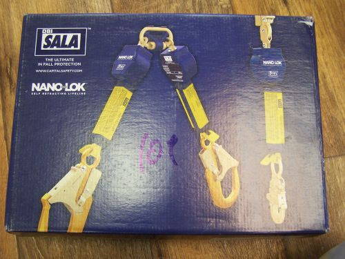 DBI SALA Nano-Lok 6&#039; Twin Self-Retracting Lifeline steel Rebar Hooks NEW 3101286