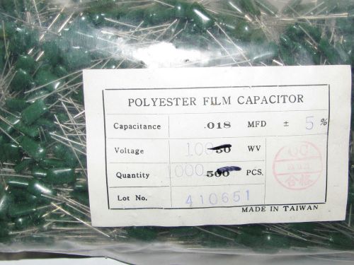 1000 NOS .018 100V POLYESTER MYLAR CAPACITORS TUBE AMPLIFIER TRANSISTOR PART