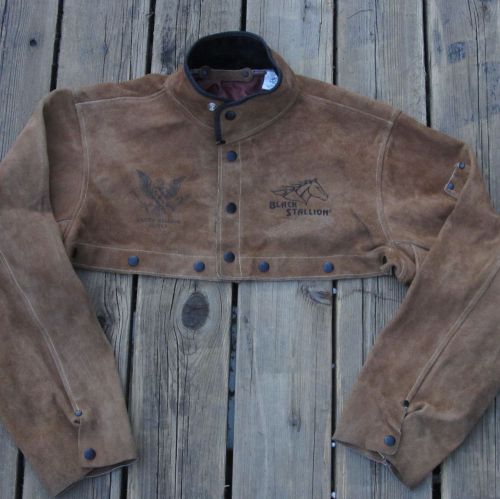 Revoke Black Stallion Welding Jacket M Brown Suede Cape Sleeve