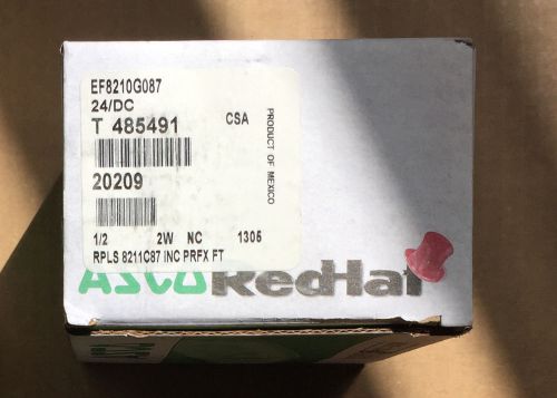 ASCO RED-HAT EF8210G087, 2W, NC 1/2&#034; SOLENOID VALVE, NEW, 24V DC