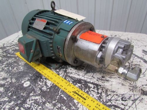 Parker Hydraulics H49AA2A Hydraulic Gear Pump Unit W/Reliance 5HP Electric Motor