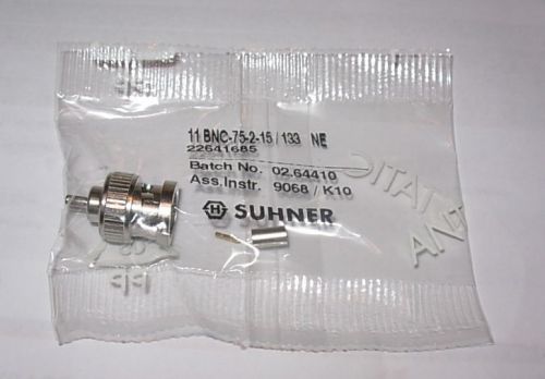 5x SUHNER 11 BNC-75-2-15/133 NE_BNC To Coaxial RF Crimp Connectors 75 Ohm