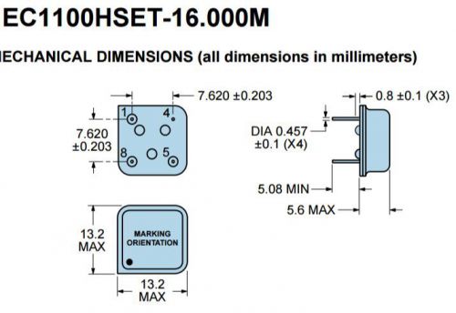 lot of 24 EC1100HSET-16.000M Crystal Oscillators 5 Volt CMOS TTL Ecliptek