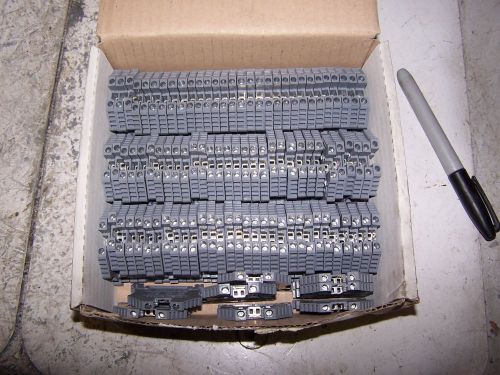 (100) NEW DINNECTORS 24-12 AWG TERMINAL BLOCKS GRAY 20 AMP 600 VAC LOT OF 100