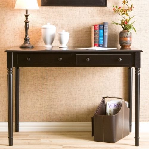 Holly &amp; Martin  Parker 2-Drawer Writing Desk-Satin Black