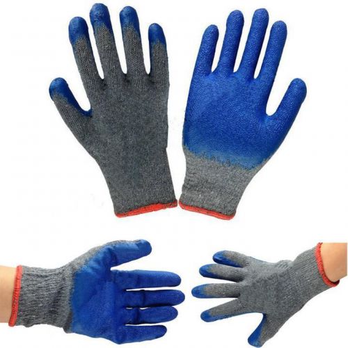 10 PAIRS LATEX RUBBER Anti-Slip BUILDER GARDENING SAFETY WORK Sport GLOVES XD