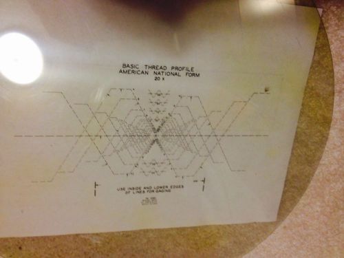 14 inch Overlay Thread Profile American National Form  20X Optical Comparator