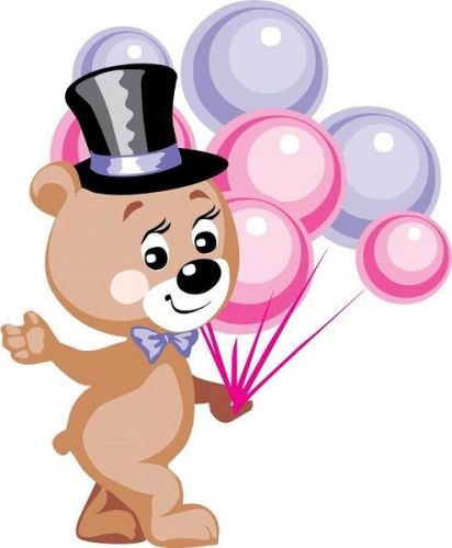 30 Custom Teddy Bear With Balloons Personalized Address Labels