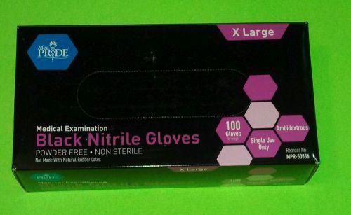 100  XL BLACK NITRILE GLOVES  POWDER FREE GLOVES NON LATEX GLOVES