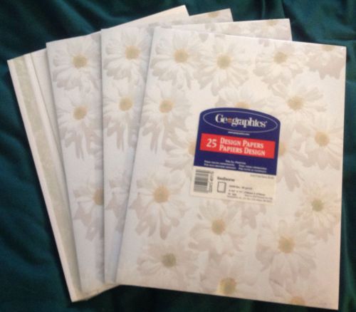 1 Acid Free 28 lb Specialty Paper &amp; 3 Acid Free GeoDaisies Design Paper 8 1/2x11