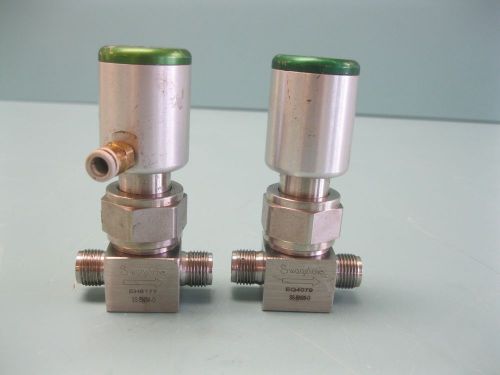 Lot (2) 3/8&#034; swagelok ss-bns6-0 high purity bellows-sealed valve l12 (1944) for sale