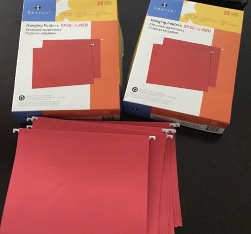 50- New! Sparco Red Filing Folders w/Tabs Plus An Extra 14 Out Of Box (64total)