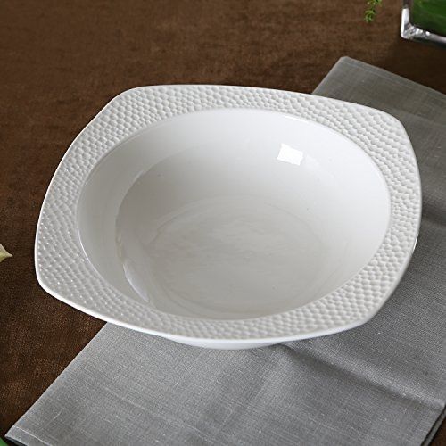 SOLECASA 10&#034; Porcelain Salad Bowls Soft Square Dining Dinner Cereal/Salad Bowl,