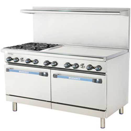 Turbo TARG-4B36G Range, 60&#034; Wide, 4 Burners (32,000 BTU), 36&#034; Manual Griddle Rig